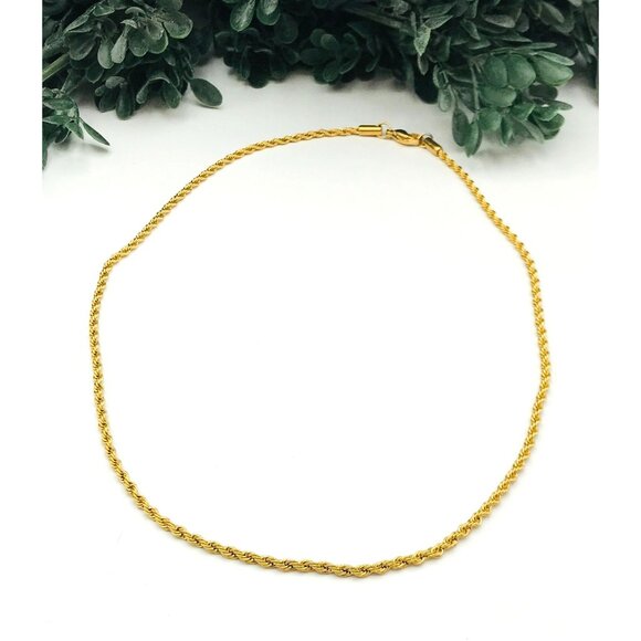 Gold tone Stainless Rope Chain Necklace 18" Lobster Clasp by Chisel - Picture 1 of 3